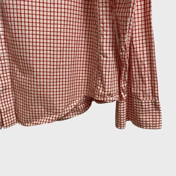 J. Crew Light Weight Button Down Shirt Men's Size L Slim Fit Check Red White - Picture 9 of 14